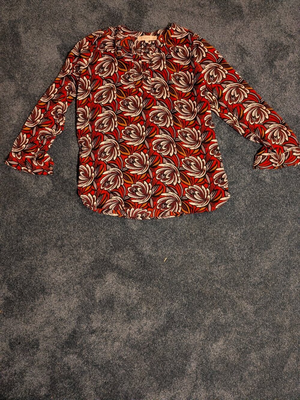 Loft Split-Neck Long Sleeve Blouse
